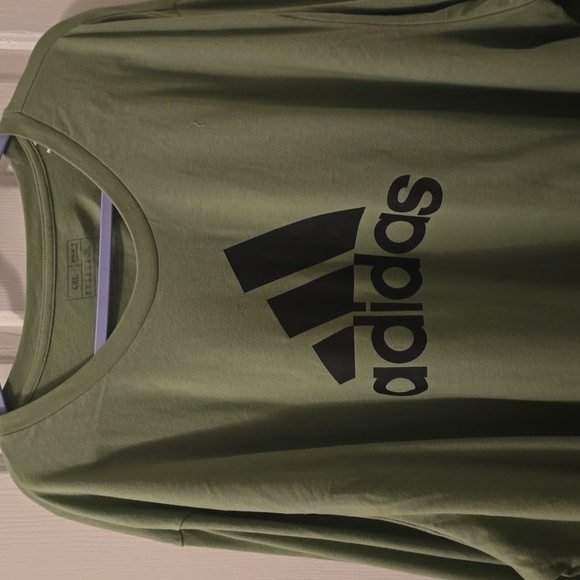 Adidas Shirts Adidas Brand Signature Mens Big And Tall Green Long adidas-shirts-adidas-brand-signature-mens-big-and-tall-green-long